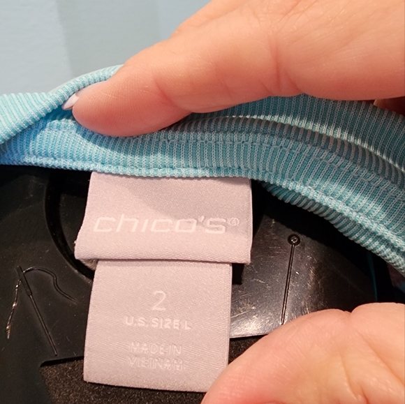 Chico's Top, Turquoise, Chico's Size 2, US Size Large - Picture 2 of 3